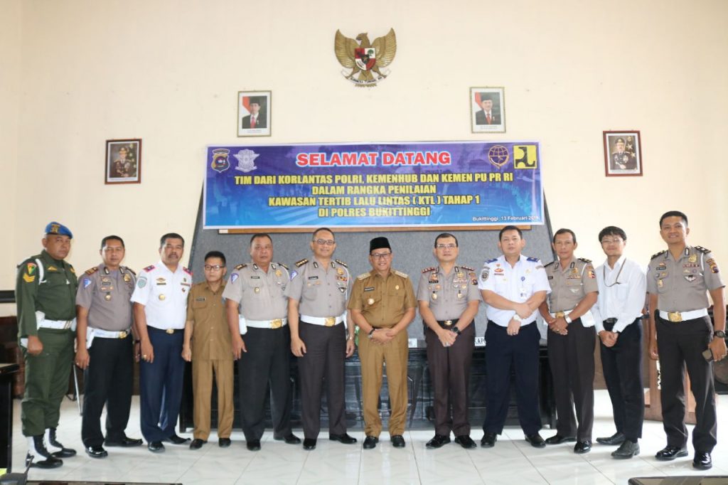 Polres Bukittinggi Kedatangan Tim Penilai Kawasan Tertib Lalu Lintas