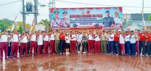 Menjelang Pelantikan Presiden, Polres dan TNI Tj Balai Gelar Senam Bersama