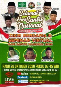 Puncak Hari Santri Nasional, PCNU Jakarta Selatan Gelar Zikir Bersama dan Seminar Virtual