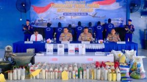 Ditpolairud Polda Sulsel Rilis Pengungkapan Kasus Destruktif Fishing