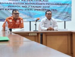 Korsabhara Baharkam Polri Gelar Resertifikasi Sistem Manajemen pengamanan Obvitnas di PT. Krakatau Stell.
